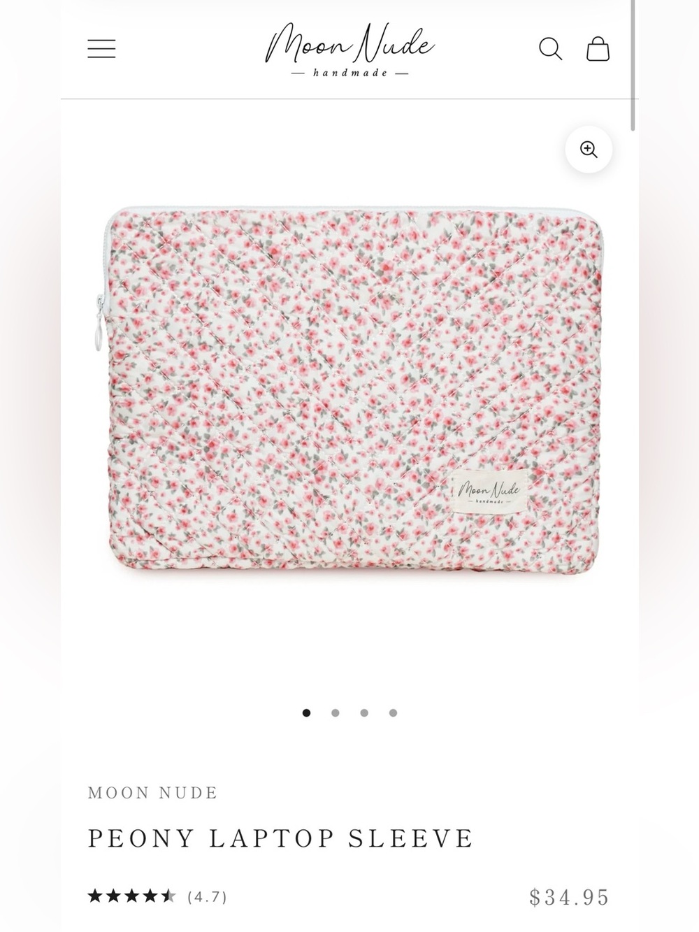 Moon Nude Peony Laptop Sleeve
